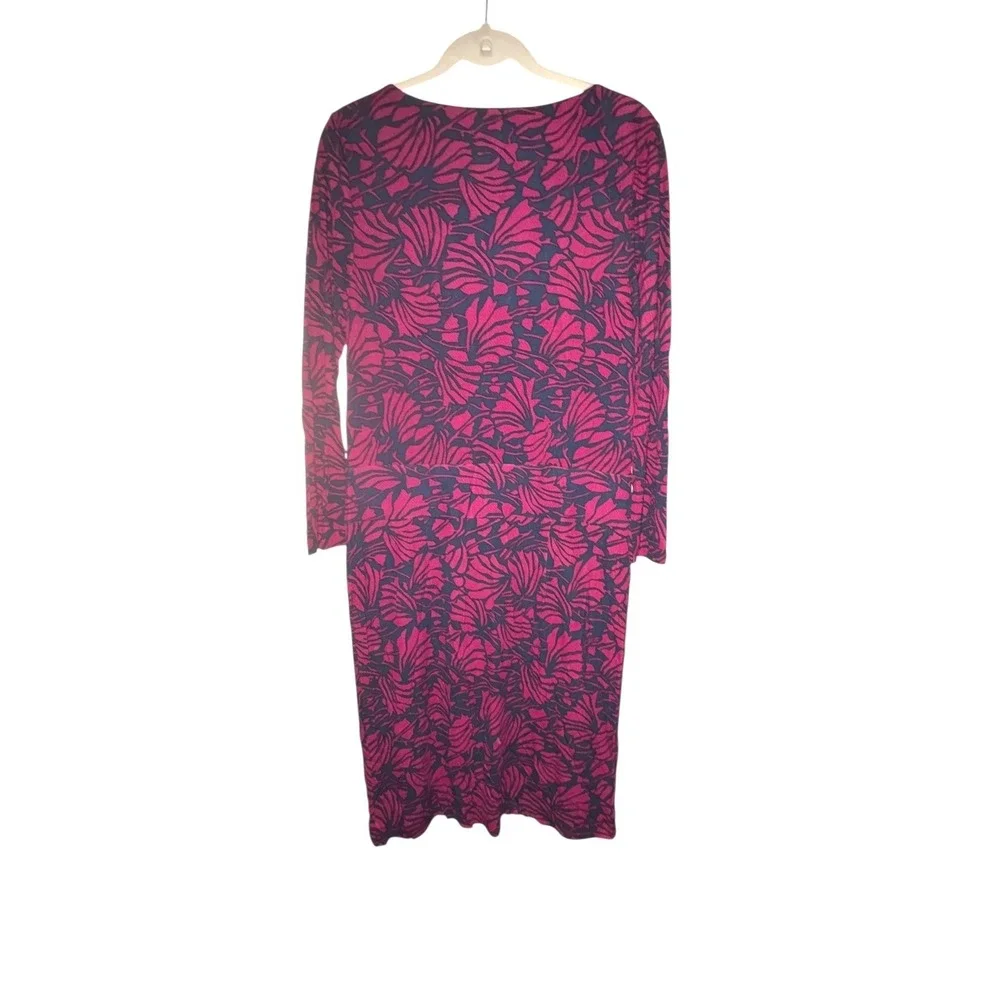 Tory Burch Etta‎ Dress in Navy and Pink sz XL NWT